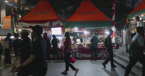 Jakarta Street In The Evening Video stock 342889520