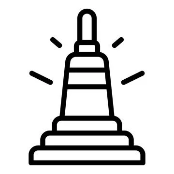 Jakarta stupa icon outline vector. City building Ilustración de archivo