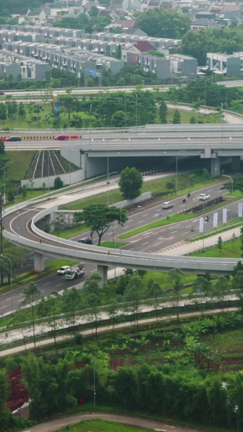 Jakarta Suburb Traffic Stock Footage 331809661