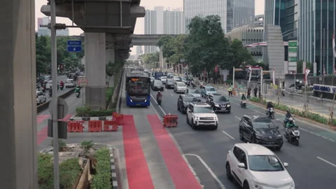 Jakarta Traffic Video stock 343565008