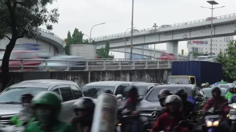 Jakarta traffic jam timelapse Stock Footage 207988172