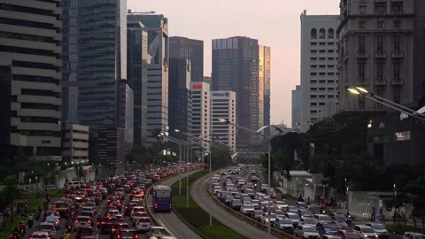 Jakarta traffic jam with Transjakarta bu... | Stock Video | Pond5