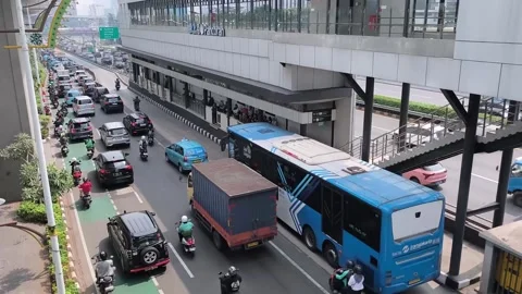 Jakarta traffic jams 2 Stock Footage 321544892