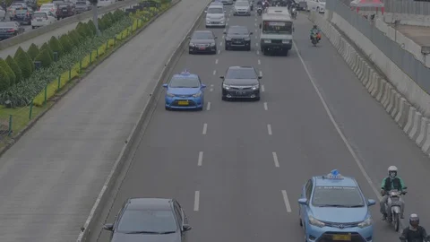 Jakarta traffic in rush hour Stock Footage 129802652