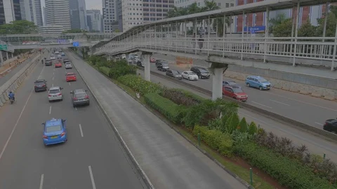 Jakarta traffic in rush hour Stock Footage 129804373