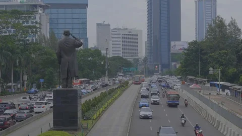 Jakarta traffic in rush hour Stock Footage 129804835