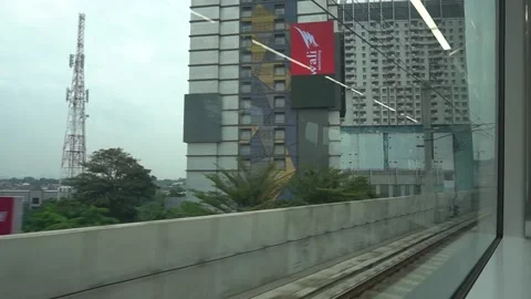Jakarta View on MRT Train Stock Footage 154672908