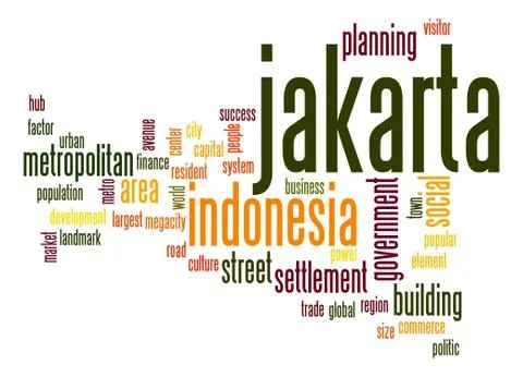 Jakarta word cloud Stock Illustration