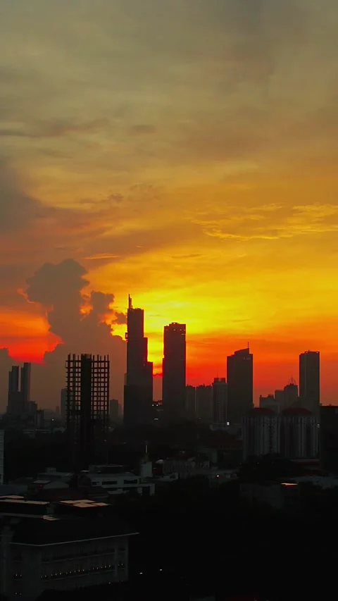 Jakarta's Sunset (Potrait) Stock Footage 331615759