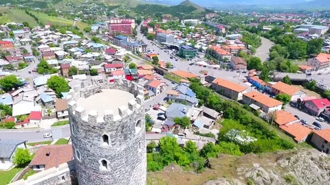 Jakeli Castle medieval castle complex in Akhaltsikhe, Rabati Castle, Georgia 库存影片 105500066
