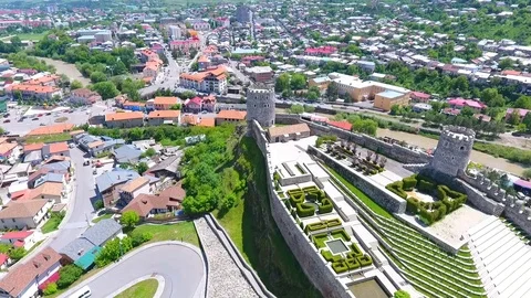 Jakeli Castle medieval castle complex in Akhaltsikhe, Rabati Castle, Georgia Stock-Footage 105500543