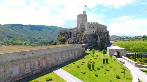 Jakeli Castle medieval castle complex in Akhaltsikhe, Rabati Castle, Georgia Stock Footage 105500705