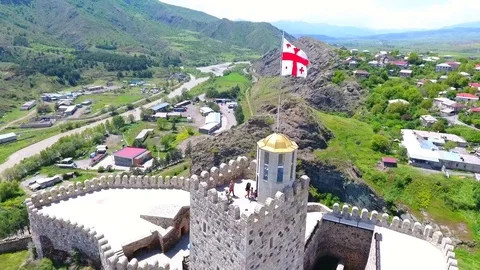 Jakeli Castle medieval castle complex in Akhaltsikhe, Rabati Castle, Georgia Stock Footage 105500780