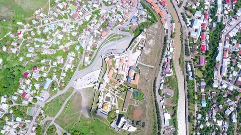 Jakeli Castle medieval castle complex in Akhaltsikhe, Rabati Castle, Georgia Stock Footage 105500965