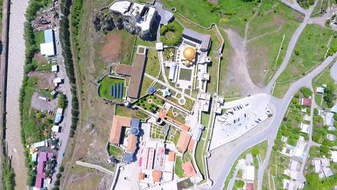 Jakeli Castle medieval castle complex in Akhaltsikhe, Rabati Castle, Georgia Stock Footage 105501073