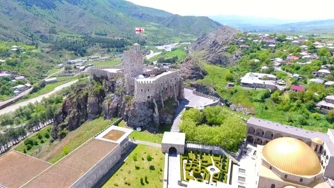 Jakeli Castle medieval castle complex in Akhaltsikhe, Rabati Castle, Georgia Vídeo Stock 105501189