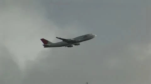 JAL Boeing 747 Stock Footage 12644357