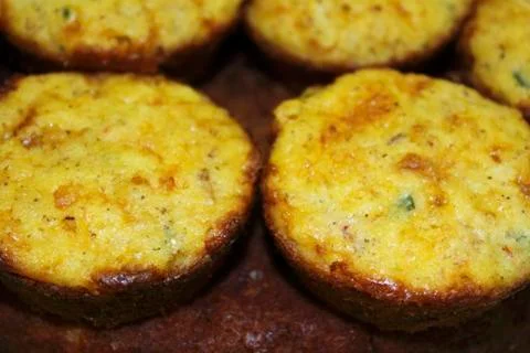 Jalapeno Cornbread Muffins Stock Photos