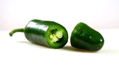 Jalapeno Cut in Half Stock Footage 81189784