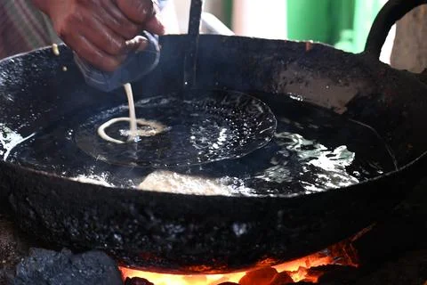 Jalebi making. Stock Photos