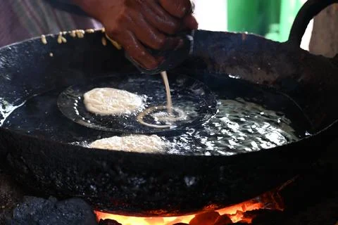 Jalebi making. Stock Photos