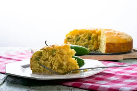 Jalepeno cheddar cornbread Stock Photos