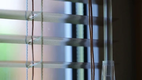 Jalousie on the window Stock Footage 71341003