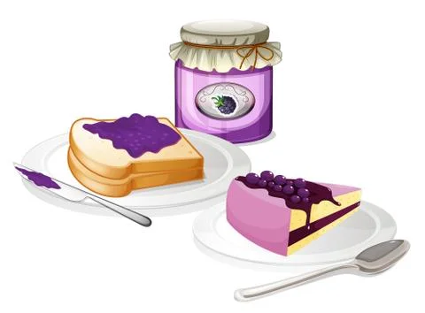 Jam and bread 스톡 일러스트
