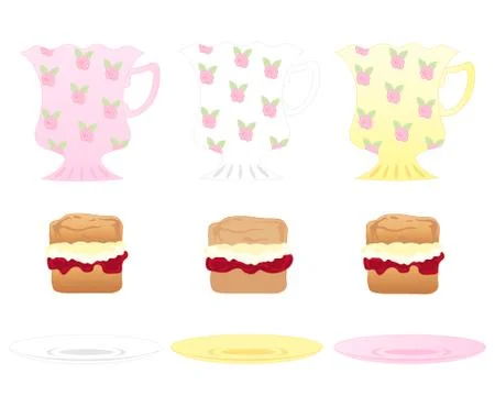 Jam and cream Stock Illustration