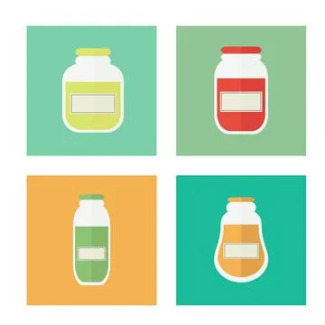 Jam and juice isolated flat icons 库存插图