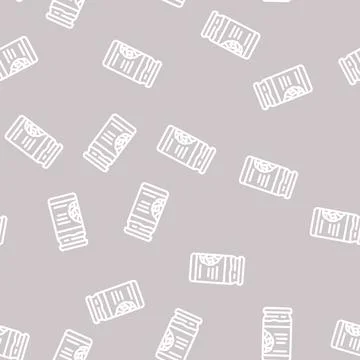 Jam artichoke line vector seamless pattern Stock Illustration