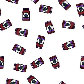 Jam blackberry vector seamless pattern Illustrazione stock