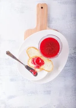 Jam on bread Stock Photos