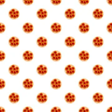 Jam cookies dessert pattern repeating white background Stock Illustration
