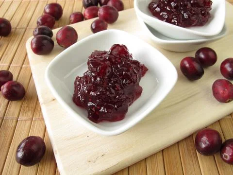 Jam with cranberries Stock Photos