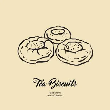 Jam doughnuts isolated hand drawn vector line illustration old style. Vector  Stock Illustration