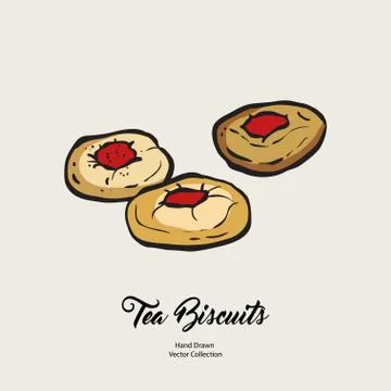 Jam doughnuts isolated hand drawn vector line illustration old style. Vector  Stock Illustration