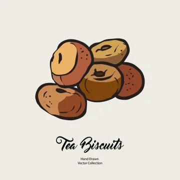 Jam doughnuts isolated hand drawn vector line illustration old style. Vector  Stock Illustration