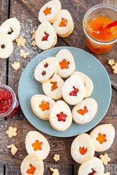 Jam filled cookies for Easter Stock Photos