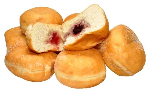 Jam Filled Doughnuts Stock Photos