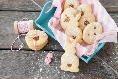 Jam filled easter cookies Stock Photos