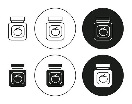 Jam flat line icon set. Jam Thin line illustration vector Stock Illustration