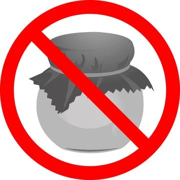 Jam with a forbidden sign. Vector illustration. Illustrazione stock