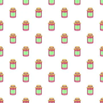 Jam in a glass jar pattern, cartoon style Stock Illustration