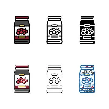 Jam grape color icon range vector Stock Illustration