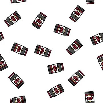 Jam grape vector seamless pattern Illustrazione stock