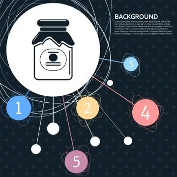 Jam Icon with the background to the point and  infographic style. Vector Ilustración de archivo