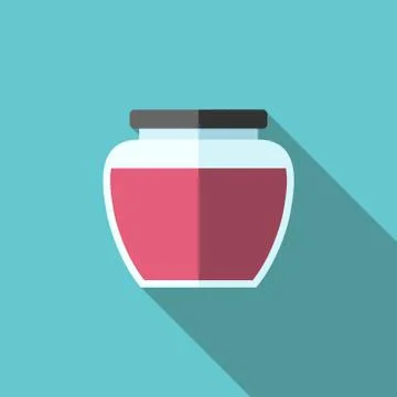 Jam jar, flat style Stock Illustration