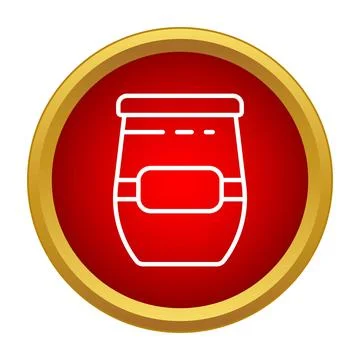 Jam jar food preserving vector line icon Stock Illustration