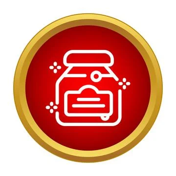 Jam jar icon button for sweet food preserve Stock Illustration
